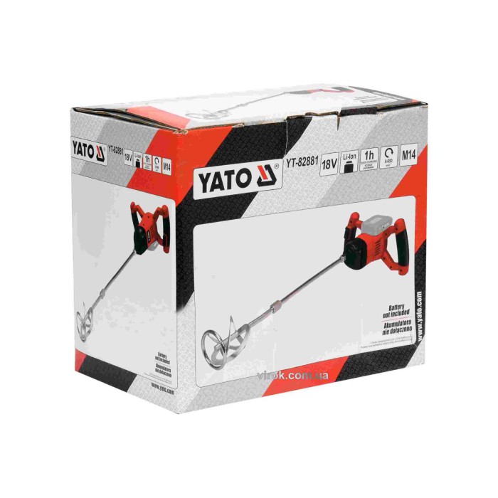 Миксер аккумуляторный YATO YT-82881  Li-Ion 18 В 650 об/мин М14 (БЕЗ АККУМУЛЯТОРА)