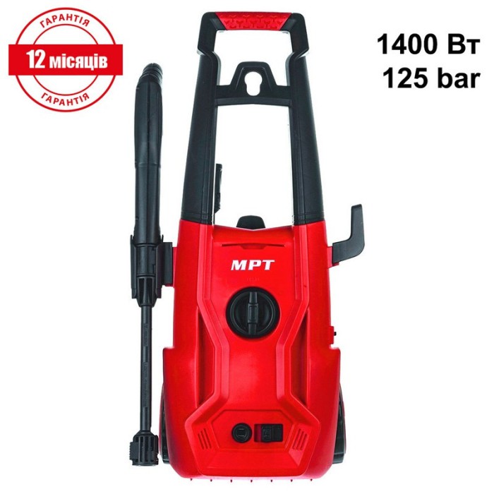 Мойка высокого давления MPT MHPW1403, 125 Bar, 1400 Вт, 5.5-6.5 л/мин, медная обмотка, пенная насадка