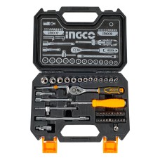 Набор головок торцевых с трещоткой 1/4" 45 предметов INGCO INDUSTRIAL HKTS14451