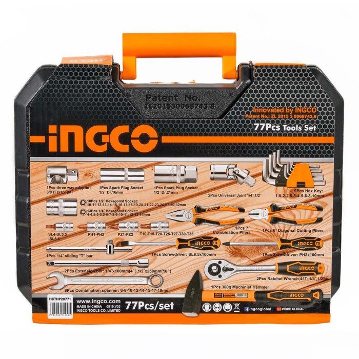 Набір інструментів 77 предметів INGCO INDUSTRIAL HKTHP20771 Набір інструментів 77 предметів INGCO INDUSTRIAL HKTHP20771