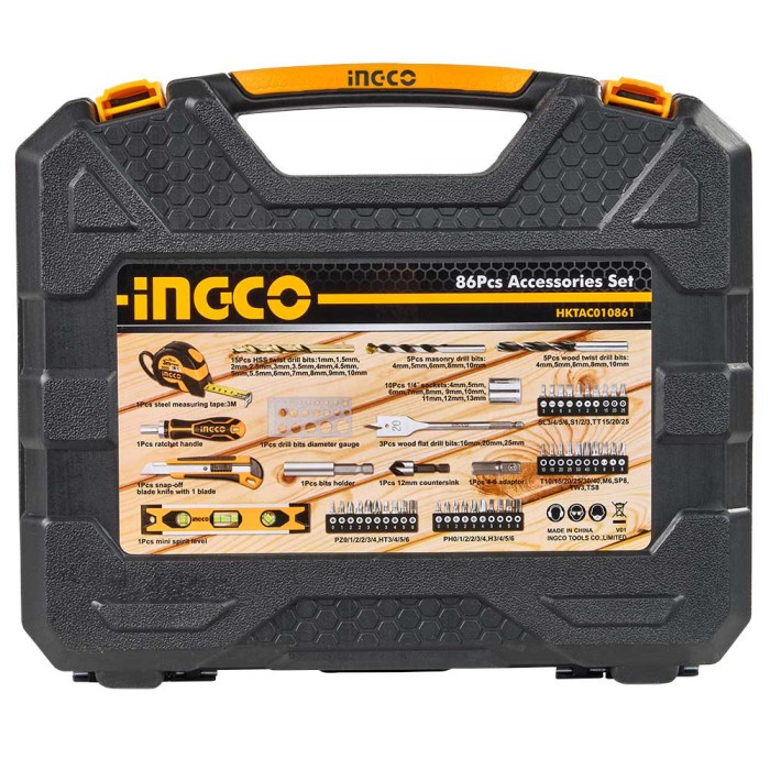 Набір інструментів універсальний 86 предметів INGCO HKTAC010861 Набір інструментів універсальний 86 предметів INGCO HKTAC010861