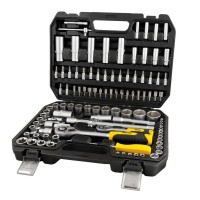 Набір насадок торцевих MasterTool 78-5108, CrV 1/4" і 1/2", тріскачка 72Т, 108 шт, кейс