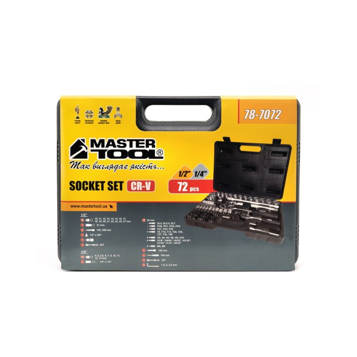 Набір насадок торцевих ТИТУЛ 78-7072 (CrV 1/4