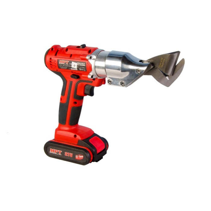 Ножиці акумуляторні по металу MPT MCS2150.C1, 21 Li-ion 1.5 Ач 2 швидкості 0.1-2 мм сумка