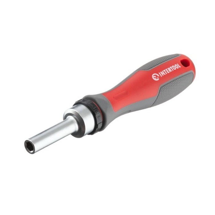 Отвертка реверсивная с комплектом насадок INTERTOOL VT-3361 57 ед