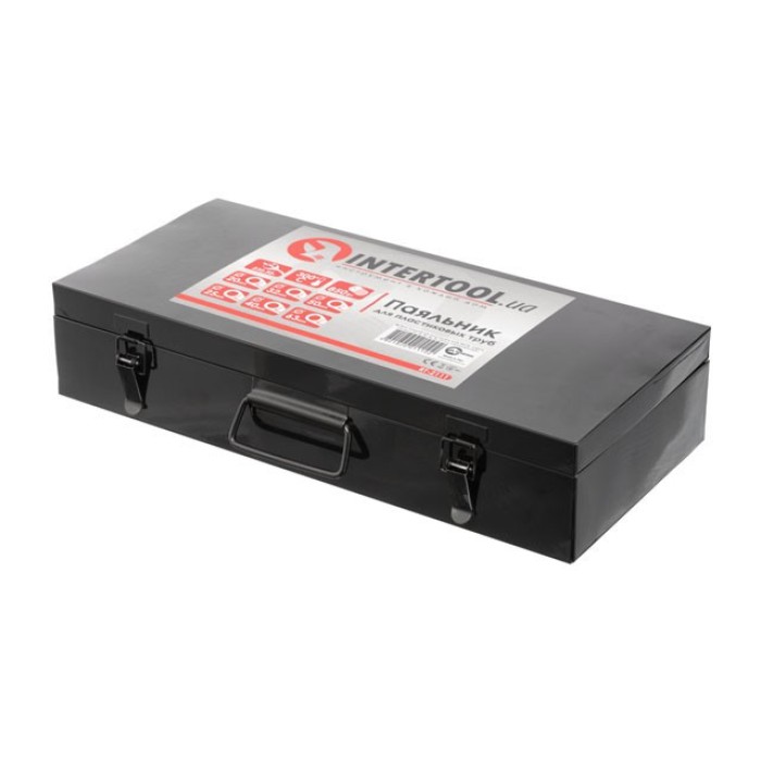 Паяльник для пластиковых труб INTERTOOL RT-2111, 850 Вт, 0-300°C, насадки 20-63 мм, металлический кейс