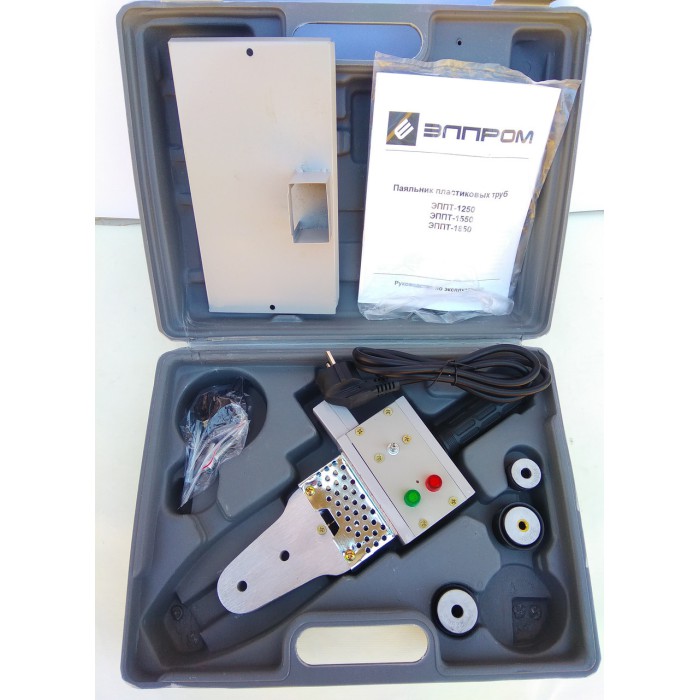 Паяльник Элпром ЭППТ-1250, 1250 Вт, робоча температура 300 °С, кейс, 3 насадки в комплекті 20/25/32 мм