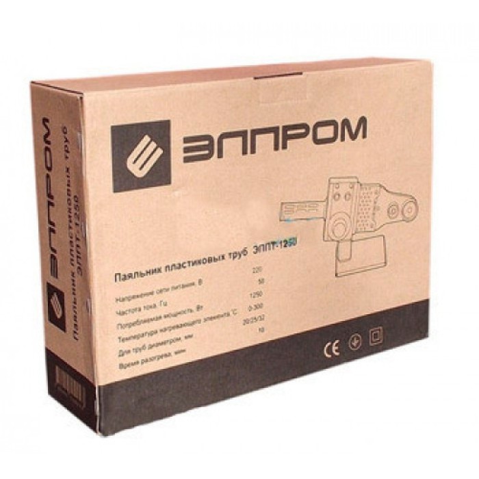 Паяльник Элпром ЭППТ-1250, 1250 Вт, робоча температура 300 °С, кейс, 3 насадки в комплекті 20/25/32 мм