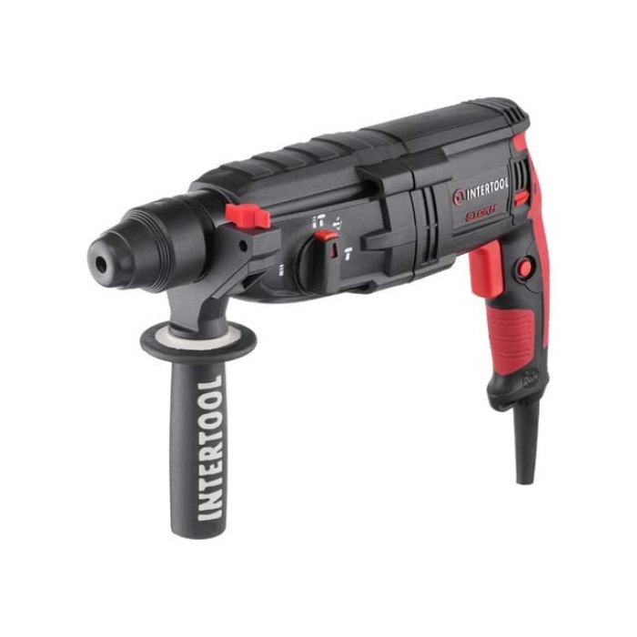 Перфоратор прямий INTERTOOL WT-0170, 1000 Вт, 3.2 Дж, 0-1300 об/хв, 0-5100 уд/хв, 3 режими