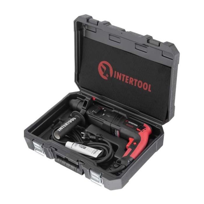 Перфоратор прямий INTERTOOL WT-0170, 1000 Вт, 3.2 Дж, 0-1300 об/хв, 0-5100 уд/хв, 3 режими