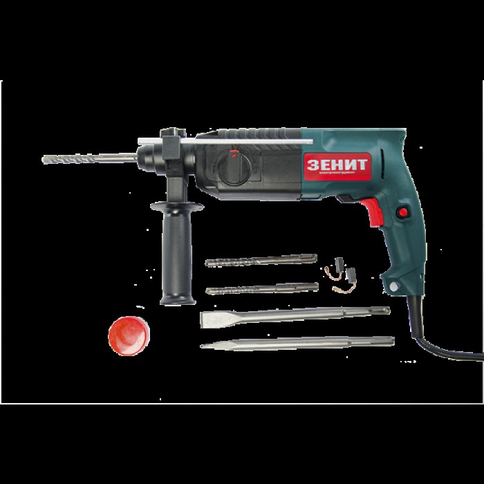 Перфоратор Зеніт ЗП-9824, SDS-plus, 3 режими, 980 Вт, 1050 об/хв, 5800 уд/хв, 2.6 Дж, кейс, набір буров