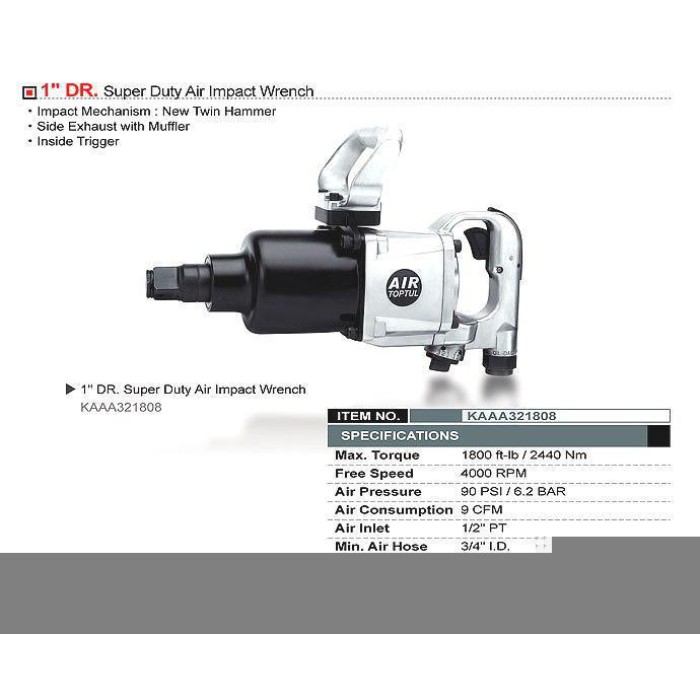 Пневмогайковерт вантажний TOPTUL KAAA321808 (1