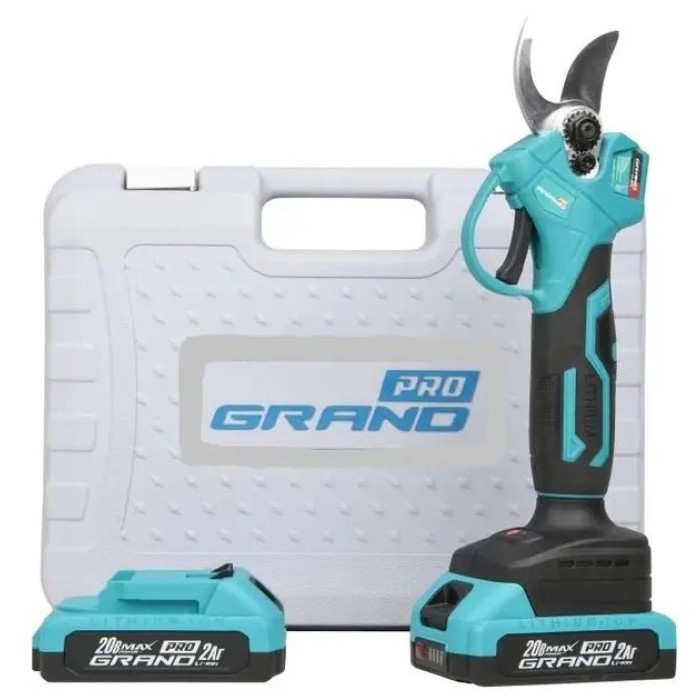 Секатор акумуляторний Grand CA-20BL, безщітковий двигун, 20 В, 2 А\год, 2 АКБ, кейс Секатор акумуляторний Grand CA-20BL, безщітковий двигун, 20 В, 2 А\год, 2 АКБ, кейс