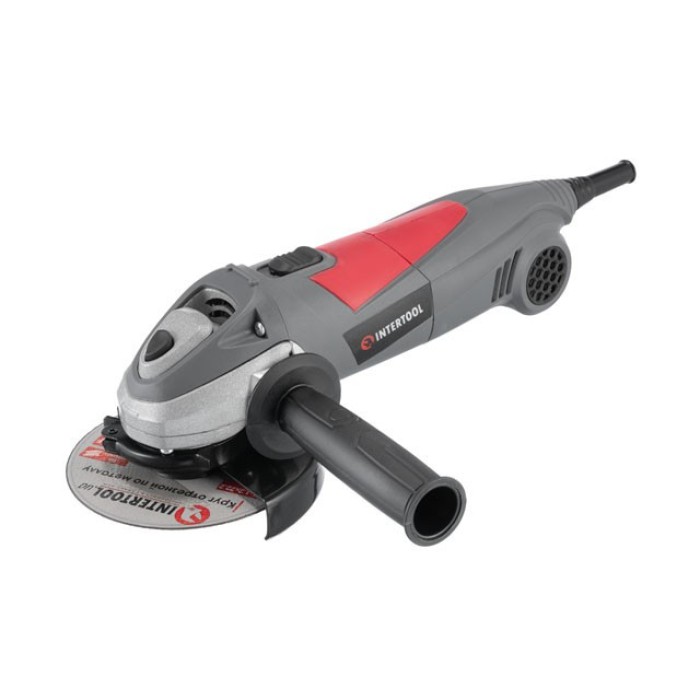 Шліфмашина кутова (болгарка) INTERTOOL DT-0268, 900 Вт, 12000 об/хв, діаметр круга 125 мм