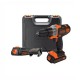 Шуруповерт аккумуляторный Black+Decker MT218KB (18 В, 1.5 Ач + 2 аккумулятора, сменные насадки и кейс)