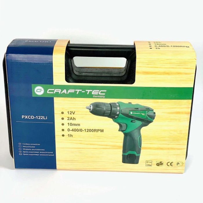 Шуруповерт акумуляторний Craft-tec PXCD-122Li (автостоп)