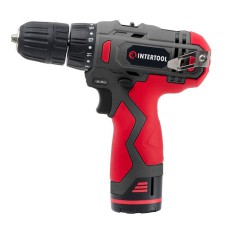 Шуруповерт аккумуляторный INTERTOOL DT-0310, Li-Ion, 12В, 30 Нм, 1 аккумулятор 1,3 Ач, быстрозажимной патрон