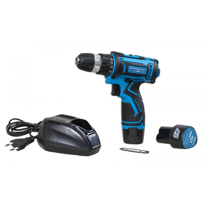 Шуруповерт акумуляторний KRAISSMANN 2510 ABS 12/2 Li (12В, 2,5 А*г, кейс)