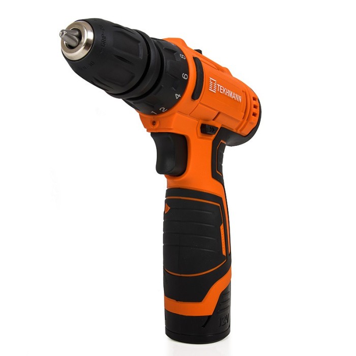 Шуруповерт аккумуляторный Tekhmann TCD-12 QC Li (2 акк., 1.5 А/ч, 1400 об/мин, 2 скорости, LED подсветка, кейс