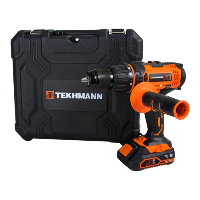 Шуруповерт акумуляторний ударний Tekhmann TCD-60/i20 kit, 20, 2 швидкості, 60 Нм, 1650 об/хв, 26400 уд/хв