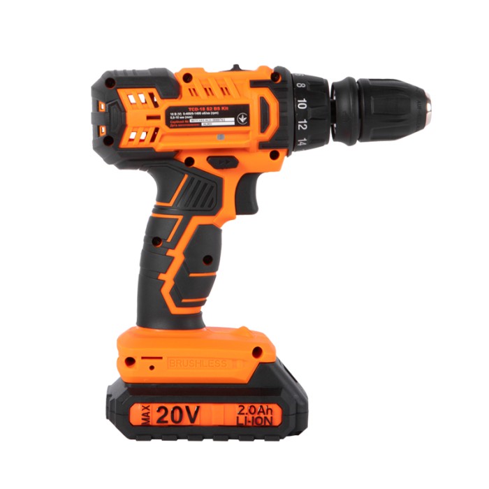 Шурупокрут акумуляторний Tekhmann TCD-18 S2 BS Kit, 18 В, 2 ак., LED, 2 швидкості, 50 Нм, набір біт і свердел