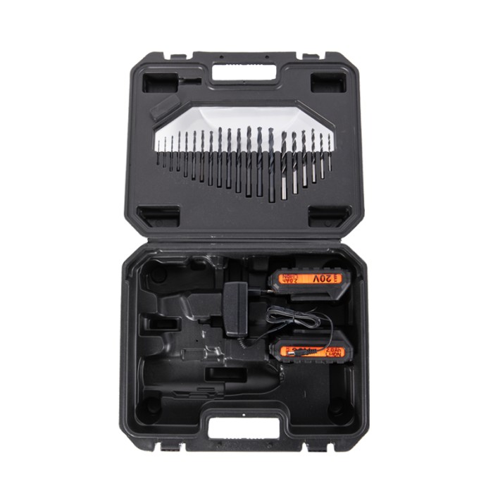 Шурупокрут акумуляторний Tekhmann TCD-18 S2 BS Kit, 18 В, 2 ак., LED, 2 швидкості, 50 Нм, набір біт і свердел