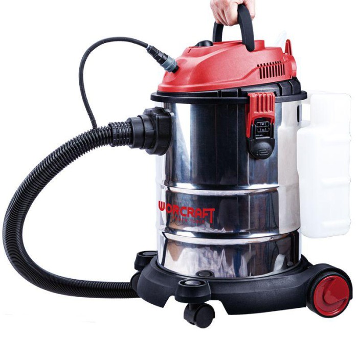 Будівельний пилосос електричний Worcraft VC12-25, 1200 Вт, контейнер 25 л, вбудована розетка