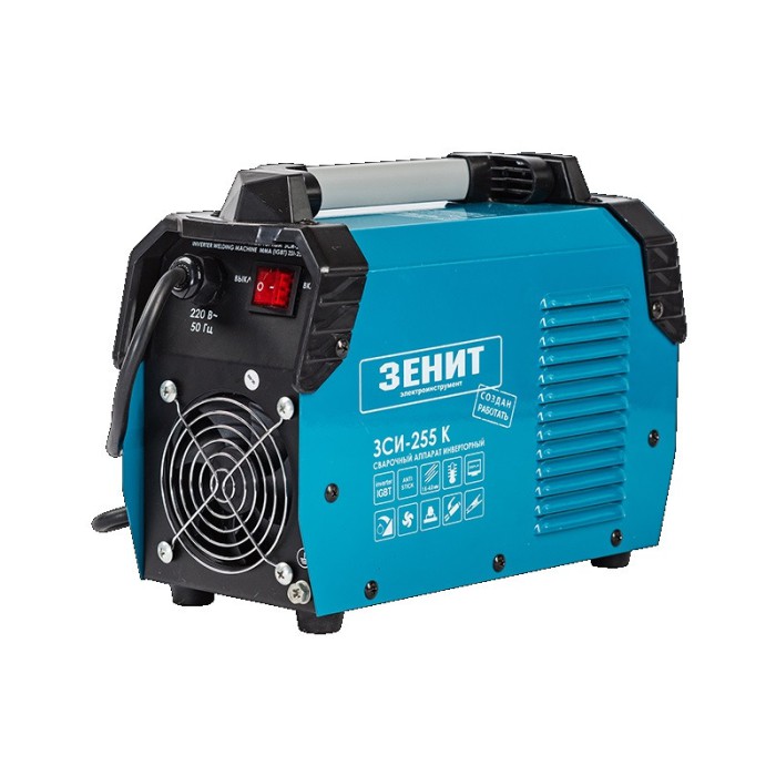 Зварювальний апарат Зеніт ЗСИ-255 K, 220В, 5.5 кВт, діапазон струму 20-255 А, діаметр електрода 1.6-4.0