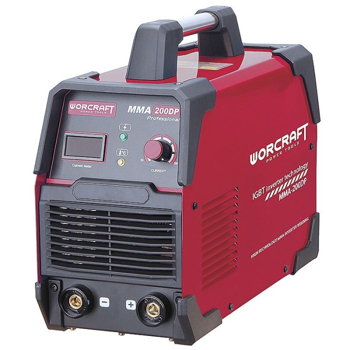 Зварювальний інверторний апарат Worcraft MMA-200DP, 7.3 кВт, зварювальний струм 20-200 А, дисплей, електрод 1.6-5.0