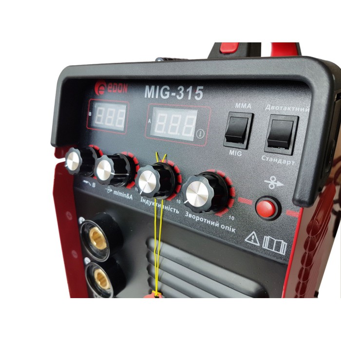 Сварочный полуавтомат 2 в 1 Edon MIG 315 (NEW), сварочный ток 20-350 А, диаметр проволоки 0.6-1.0 мм
