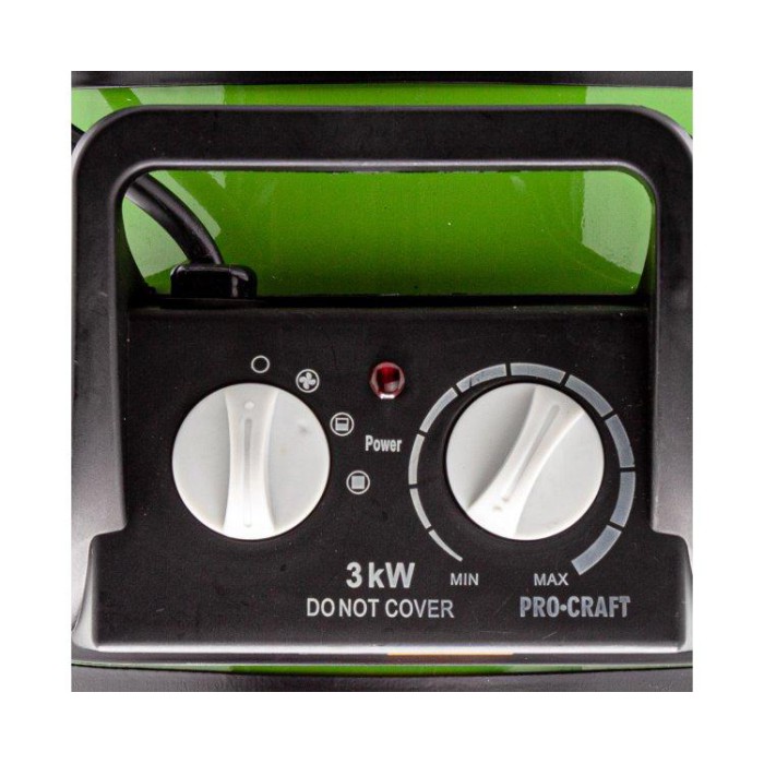 Тепловентилятор керамічний Procraft УНІВЕРСАЛЬНИЙ FP30, Рег. потужності, Компактний розмір, Захист від перегріву