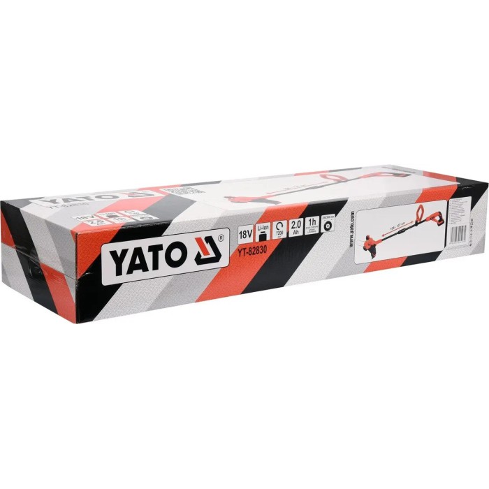 Триммер аккумуляторный YATO YT-82830 Li-Ion 18 В 2 Ач 30 см + зарядное устройство