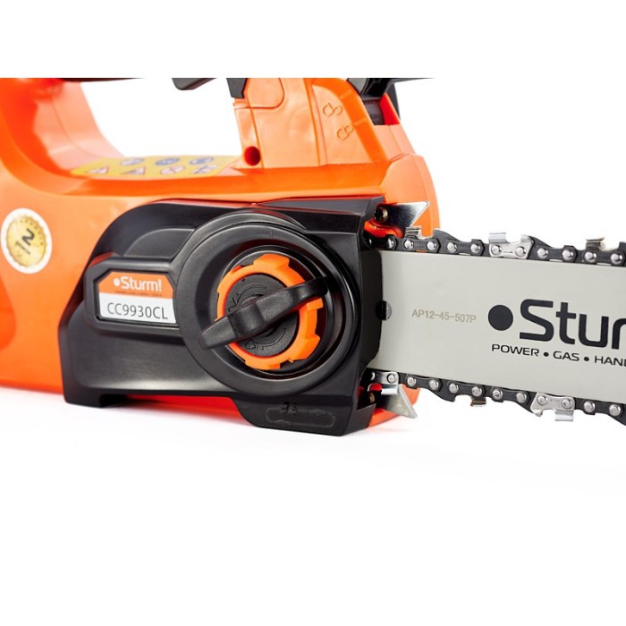 Ланцюгова пила акумуляторна Sturm CC9930CL, 36 В, Li-ion, 3 а/ч, шина 305 мм, 750 м/хв, безщітковий двигун