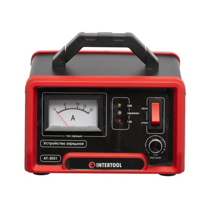 Устройство зарядное для аккумуляторов INTERTOOL AT-3031, 12/24 В, 0-10 А, 6-150 Ач, с микропроцессором