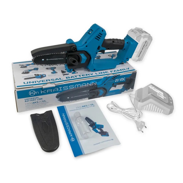 Акумуляторна ланцюгова міні-пилка KRAISSMANN 1502 AKS 20UL (20В, шина 152 мм, без АКБ та ЗУ)