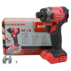 Аккумуляторный бесщеточный гайковерт ударный WORCRAFT CIS-S20LiB-260, без АКБ и ЗУ, 20В, 260 Нм, LED-подсветка