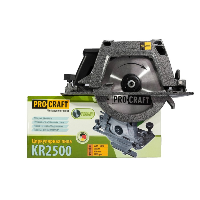 Дисковая пила Procraft KR-2500 (с креплением к столу)