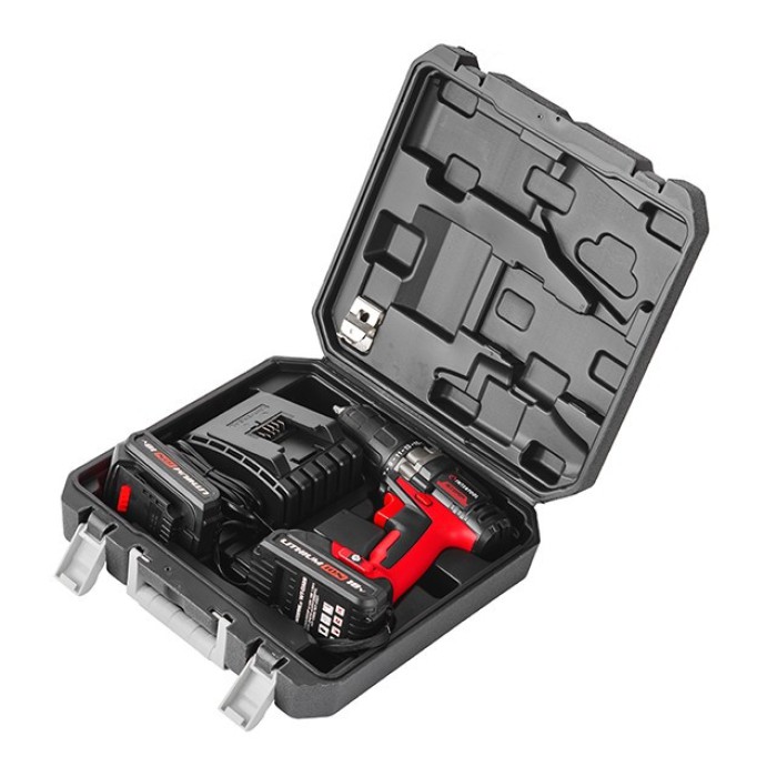 Дриль-шуруповерт акумуляторна INTERTOOL WT-0328, Li-Ion 18В, 35Nm, 2 швидкості, 0-400/0-1500об/хв, 2 акк.,