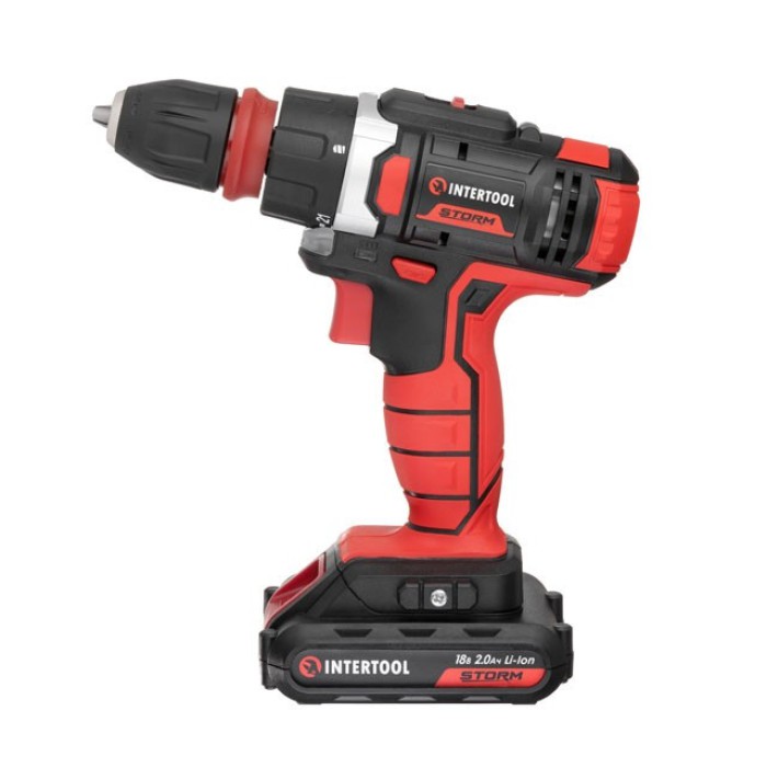Дриль-шуруповерт акумуляторна INTERTOOL WT-0317, Li-Ion 18, 25 Nm, 0-400/0-1500 об/хв, 2x2.0 Ач