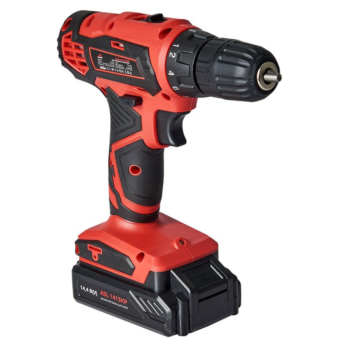 Дриль-шурупокрут акумуляторний Vitals AU 14/2KP, 14.4 В, 1400 об/хв, 1.5 А/год, 2 АКБ, кейс