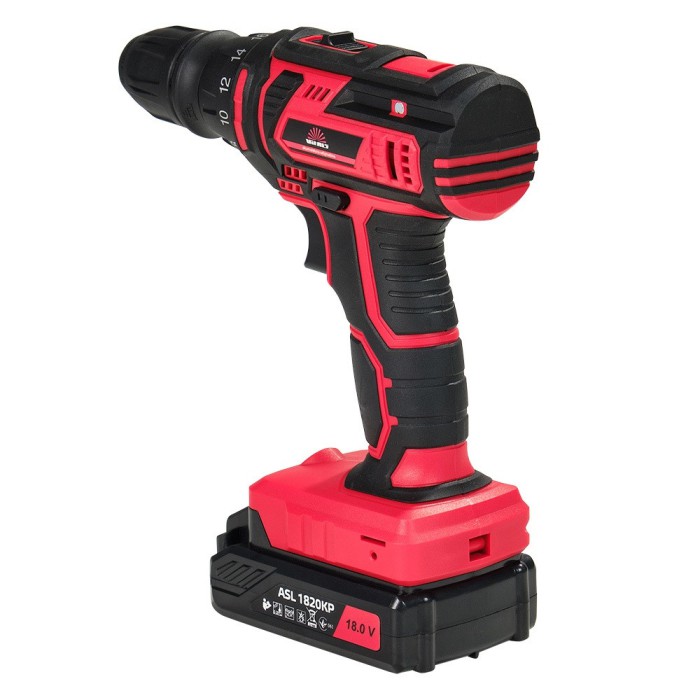 Шуруповерт акумуляторний Vitals AU 18/2KP QC, 18, 2 акк., 2 швидкості, DFR патрон, кейс, LED підсвічування