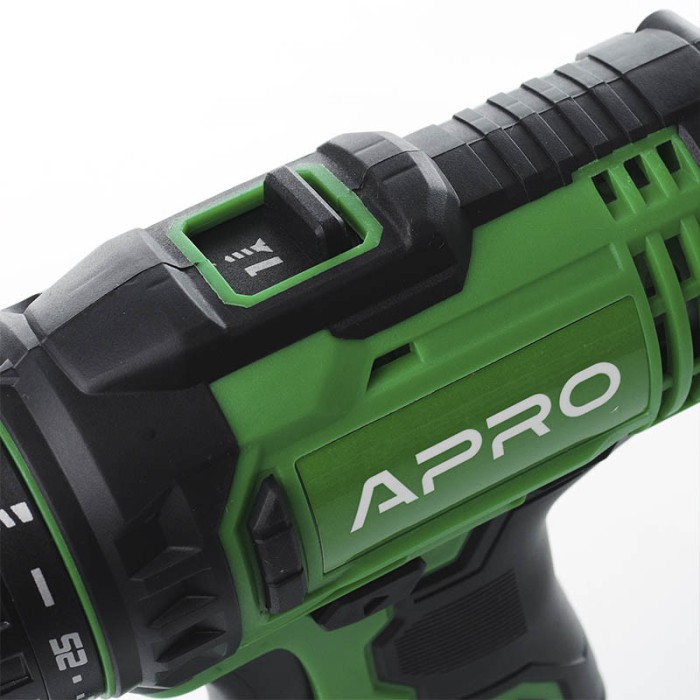 Дриль-шуруповерт, швидкознімання APRO 20В, 2А, 20DC, 2 АКБ, ЗУ, кейс Дриль-шуруповерт, швидкознімання APRO 20В, 2А, 20DC, 2 АКБ, ЗУ, кейс