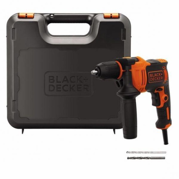 Дрель ударная Black+Decker BEH550K-QS, 550 Вт + кейс
