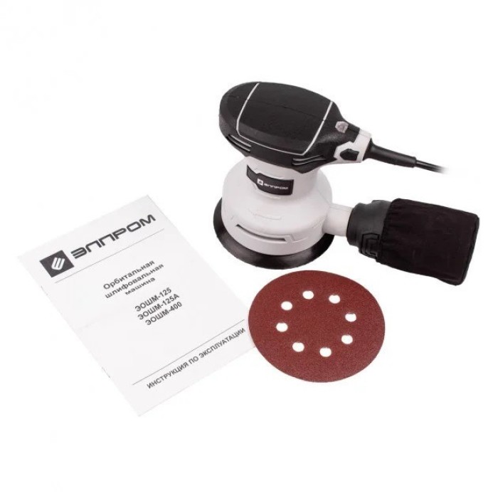 Ексцентрикова (орбітальна) шліфмашина Елпром ЕОШМ-400, 400 Вт, 6000-11000 об/хв, діаметр диска 125 мм Ексцентрикова (орбітальна) шліфмашина Елпром ЕОШМ-400, 400 Вт, 6000-11000 об/хв, діаметр диска 125 мм