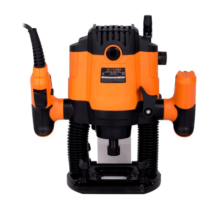 Фрезер для дерева ручний електричний Tekhmann TR-12/2000 (2000 Вт, 2 цангові патрони 8 і 12 мм, набір фрез)