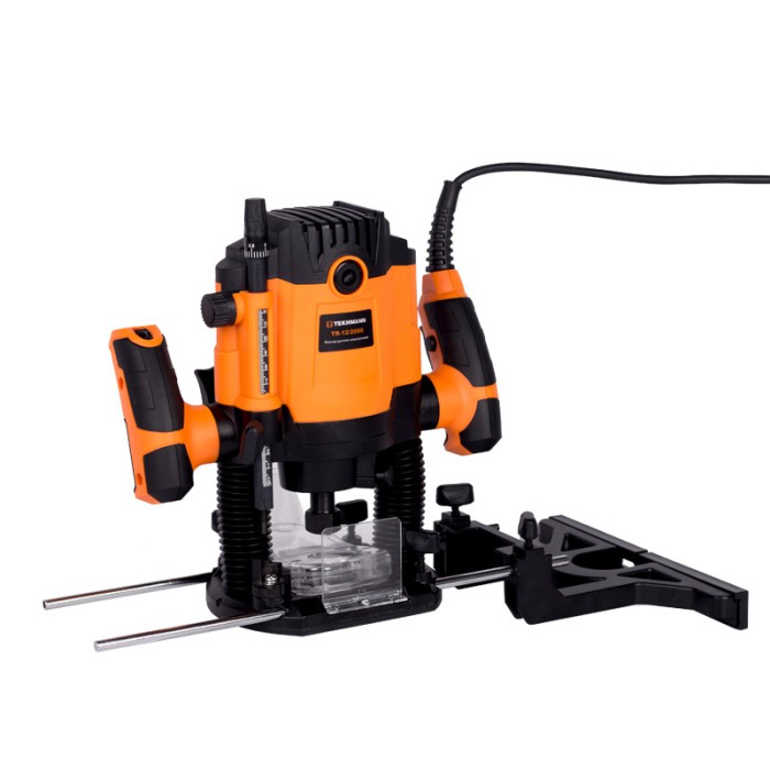 Фрезер для дерева ручний електричний Tekhmann TR-12/2000 (2000 Вт, 2 цангові патрони 8 і 12 мм, набір фрез)