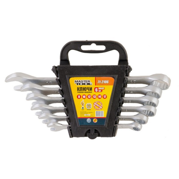 Ключі рожково-накидні MasterTool 71-2106, набір 6 шт (8,10,12,13,14,17)
