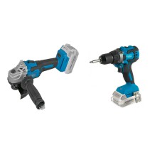 Комплект KRAISSMANN 20UL Кутова шліфмашина 1252 AWS-BL 20UL + ударний шурупокрут KRAISSMANN 132 E-ABS-BL 20UL