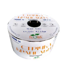 Стрічка крапельна з плоским евітером Ø16 мм 30 см 6 мм 1.38 л 1000 м FLORA (5076314)