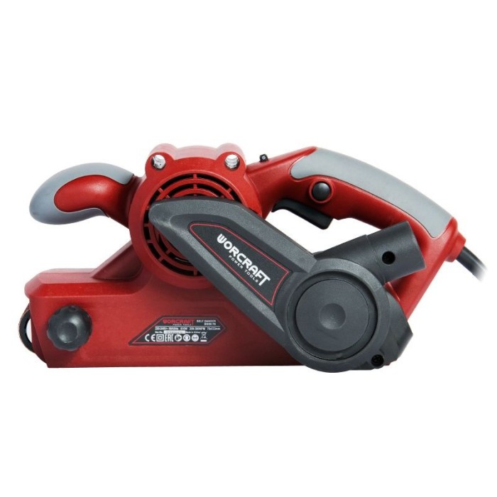 Стрічкова шліфувальна машина Worcraft BS08-76, 810 Вт, швидкість стрічки 200-380 м/хв, розмір стрічки 76x533 мм